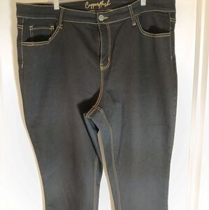#294 Women's Curvy Capri Copper Flash Black Jeans Size 22W